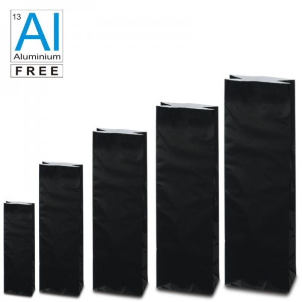 Block bottom bags classic glossy look - BLACK