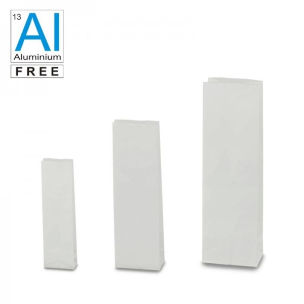 Block bottom bags classic glossy look - WHITE