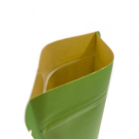 Doypack green color with window without ALU layer