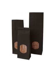 Kraft bags black with window