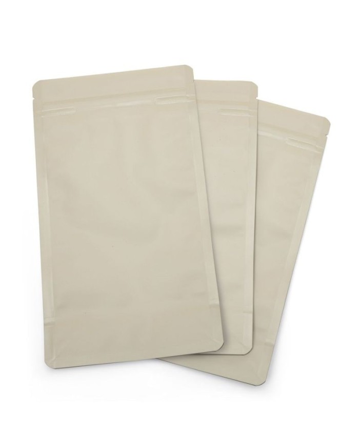 Matte beige bag with ZIP