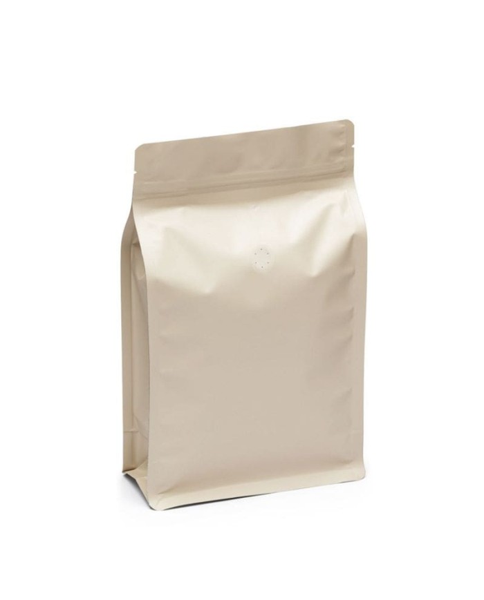 Beige matt bag with ZIP and valve