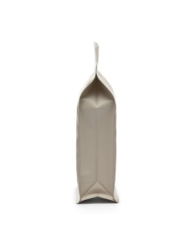 Beige matt bag with ZIP and valve