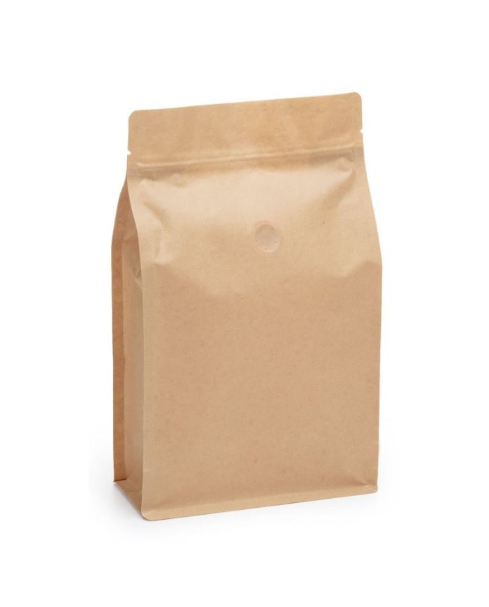 Vrecko KRAFT s plochým dnom hnedé so ZIPom a ventilom