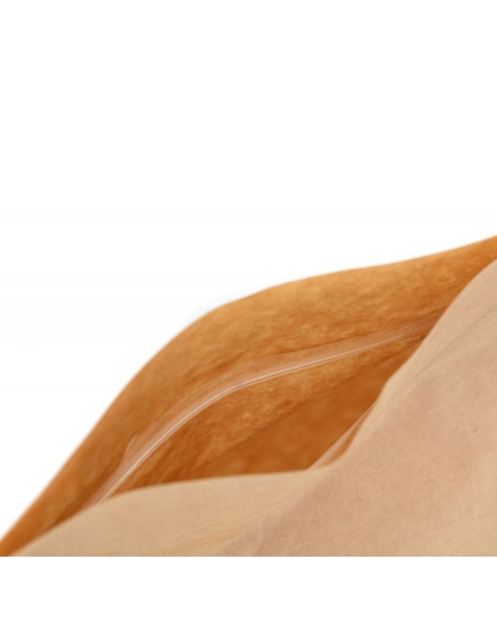 Vrecko KRAFT s plochým dnom hnedé so ZIPom a ventilom