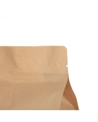 Block bottom bag brown with ZIP