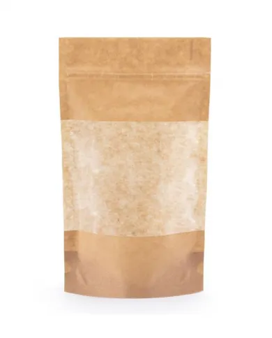 Doypack ZIP brown kraft with window