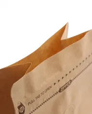 Block bottom bag brown Kraft paper with ZIP & valve