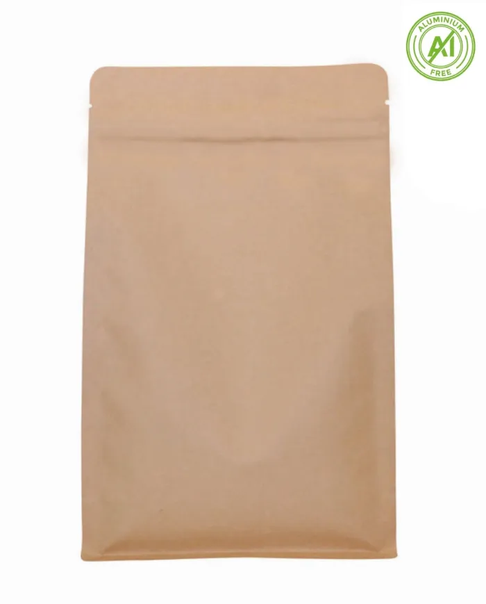 Block bottom bag with ZIP