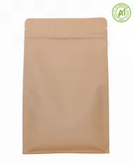 Block bottom bag with ZIP