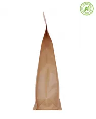 Block bottom bag with ZIP