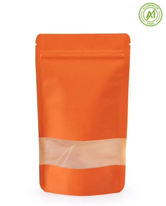 Doypack orange color with window