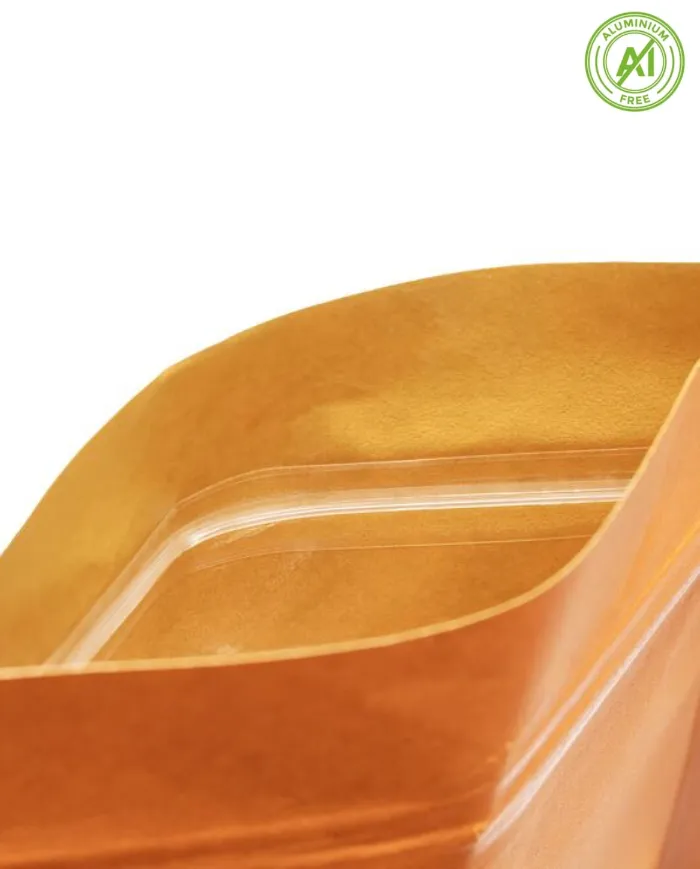 Doypack orange color with window without ALU