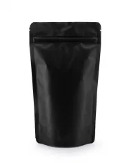 Doypack ZIP bag matt black with valve