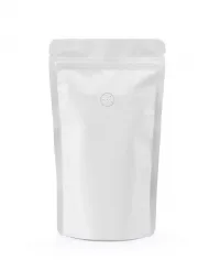 Doypack ZIP bag matt white with valve & ALU foil