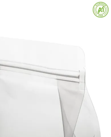 Flat-bottomed bag – transparent with press-stud closure