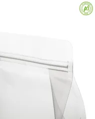 Flat-bottomed bag – transparent with press-stud closure