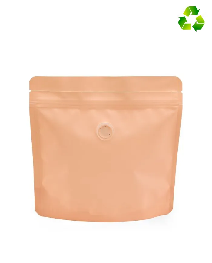 Doypack ZIP peach color with valve 250g